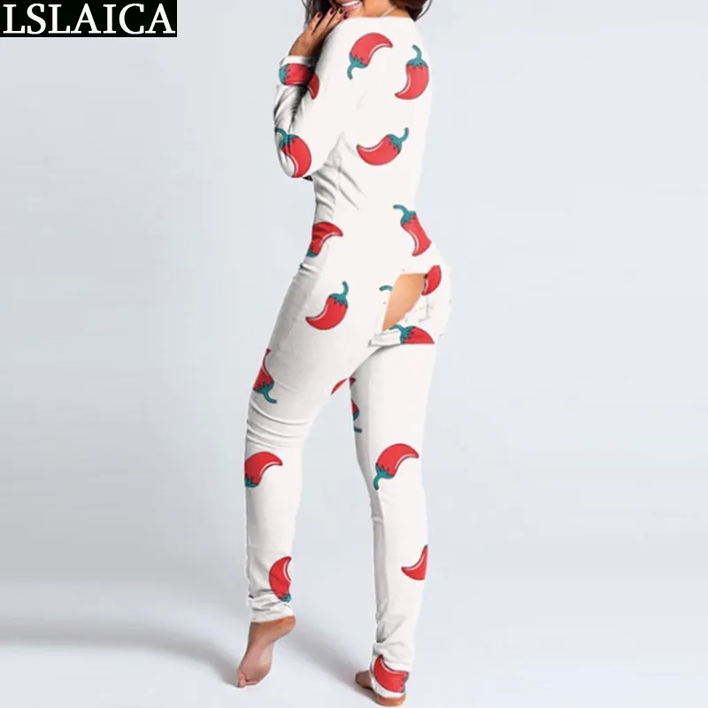 Mode Vrouwen Kleding Lippen Afdrukken Home Stijl Jumpsuits voor lange mouw Holle uitgehold Casual Abbigliamento Donna 210520
