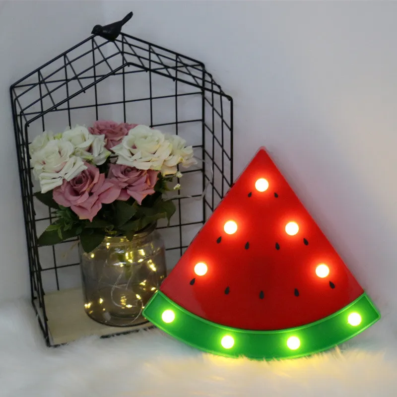 Lampade a parete anguria leggera Nightmelon Luci da notte a LED camere bambini Batteria Potenza tavolo da notte lampada di plastica Decorazione da festa Lighti271c