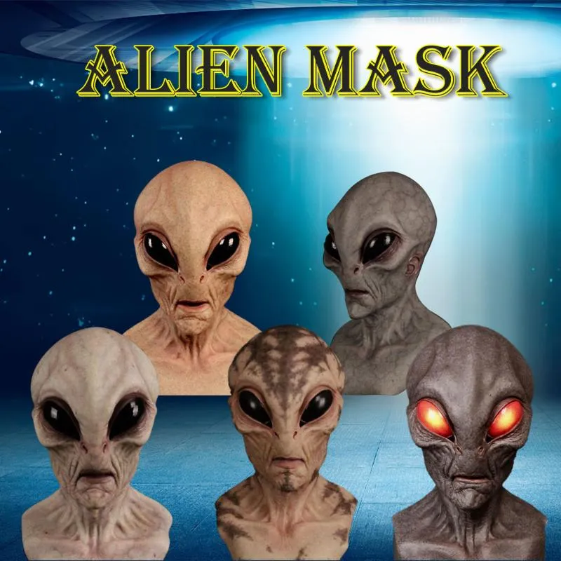 Máscaras de festa Halloween Alien Máscara Assustador Horrível Horror Supersoft Magia Assustadora Decoração Engraçada Cosplay Prop256R