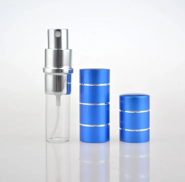 10 ml högkvalitativ mini resor storlek påfyllningsbar atomizer metall aluminium tomma parfym spray flaskor sn1247