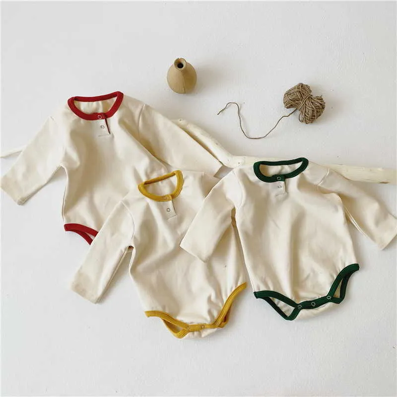 Spring Baby Pajamas Long Sleeve Cotton Bodysuit+long Pants Homewear Girl Boy Outfits E2509 210610