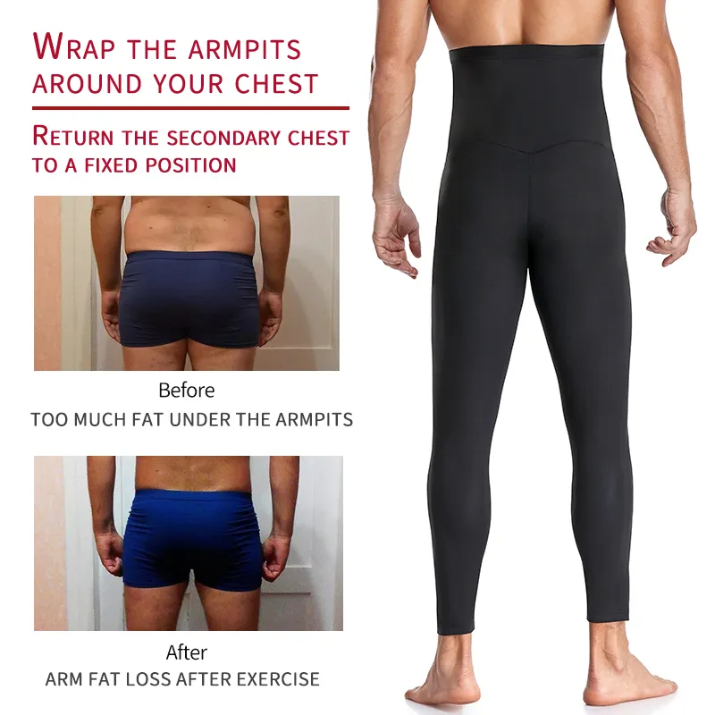 Pantalon de survêtement pour hommes, modelant le corps, réducteur d'abdomen, Thermo Sauna, entraîneur de taille, brûle les graisses, vêtements façonnés, Leggings de Fitness, jambes plus minces