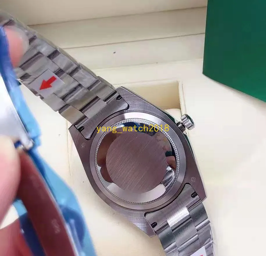 41 mm męskie zegarek Automatyczny mechaniczny szafir szklany Solidna nierdzewna 41 mm moda żółta tarcza zegarki męskie zegarek na rękę 229Y