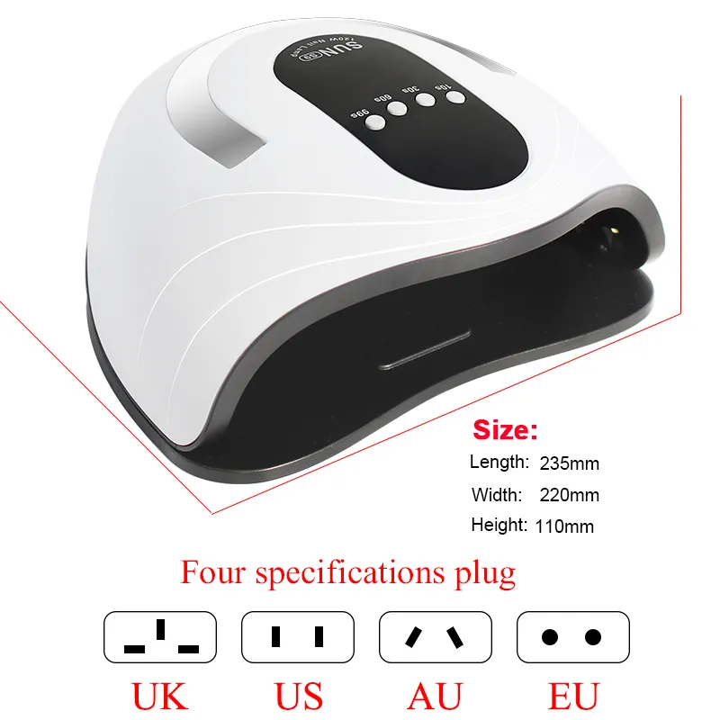 Hochleistungs-Trockner, schnelle Aushärtungsgeschwindigkeit, Gel-Licht, 84/54 W, Nagellampe, LED-UV-Lampen für 4 Arten, Timer und intelligenter Sensor