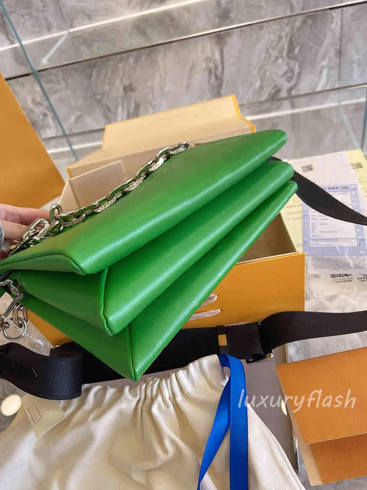 COUSSIN najnowsze torebki damskie projektant luksusowe marki torby Crossbody szeroki pasek na ramię metalowy łańcuszek torebka z prawdziwej skóry