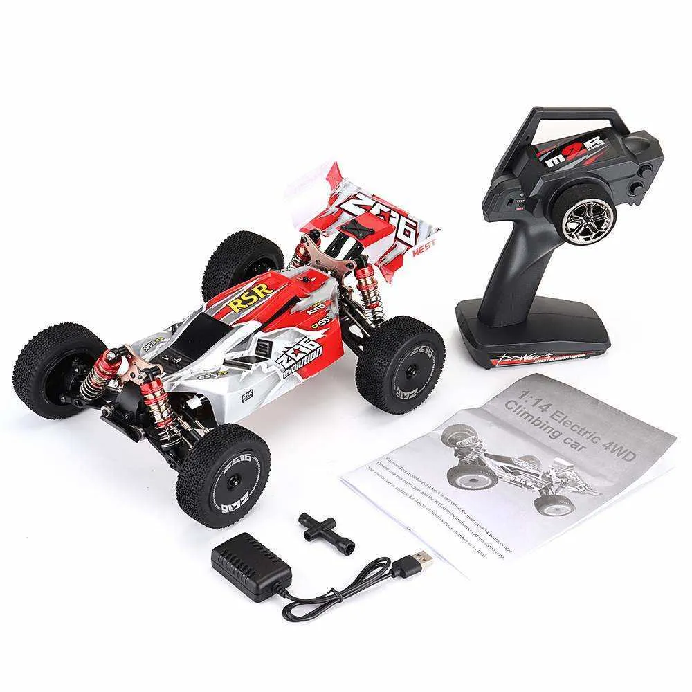 Wltoys 144001 114 24G 4WD Carros RC de corrida de alta velocidade Modelos de veículos 60kmh Duas baterias 74V 2600mAh Carro de controle remoto Modelo 220111372015