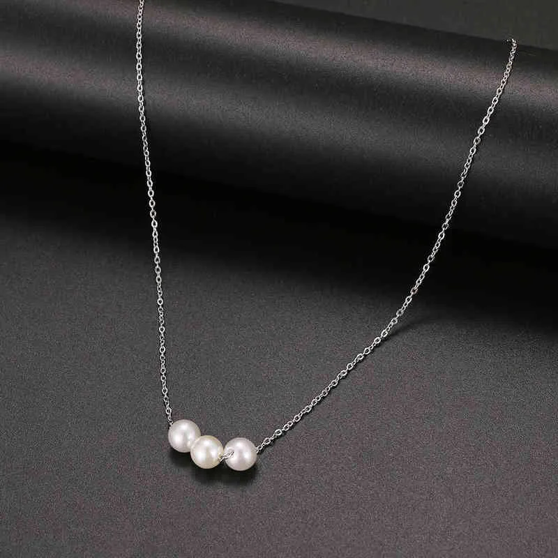 2021 Nuovo Kpop Fashion KPOP Cute tre collane girocollo perle collane in acciaio in acciaio in acciaio festa a ciondolo donne gioiello girl regalo g1206 G1206