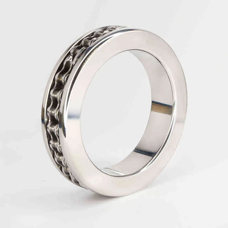 NXYCockrings Cadena de Motor de acero inoxidable anillo de pene glande sexo masculino detener la eyaculación precoz erección jaula fetiche juguetes 1126