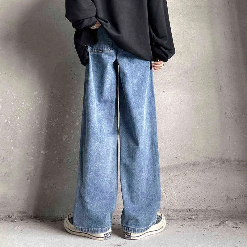Jeans lavés femmes Harajuku Anime imprimer Baggy hommes Streetwear coton mode y2k homme ample jambe large pantalon 211120