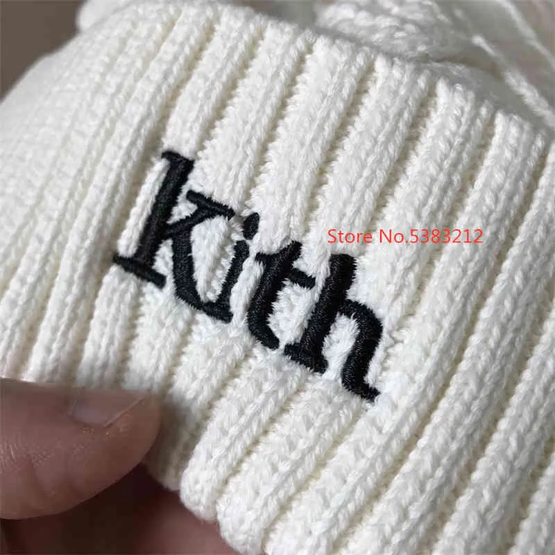 I4OS KITH Beanie Berretti invernali uomo Donna Donna Berretto con teschio in acrilico con risvolto lavorato a maglia Hip Hop Harajuku Casual Skullies Outdoor Christ4658127