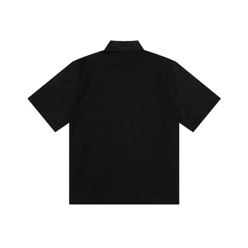 Takım Stil Siyah kadın Gömlek Katı Boy Moda Bluzlar Yaz Koyu Tarzı Kore Giyim Kısa Kollu Üst Tunik 210529