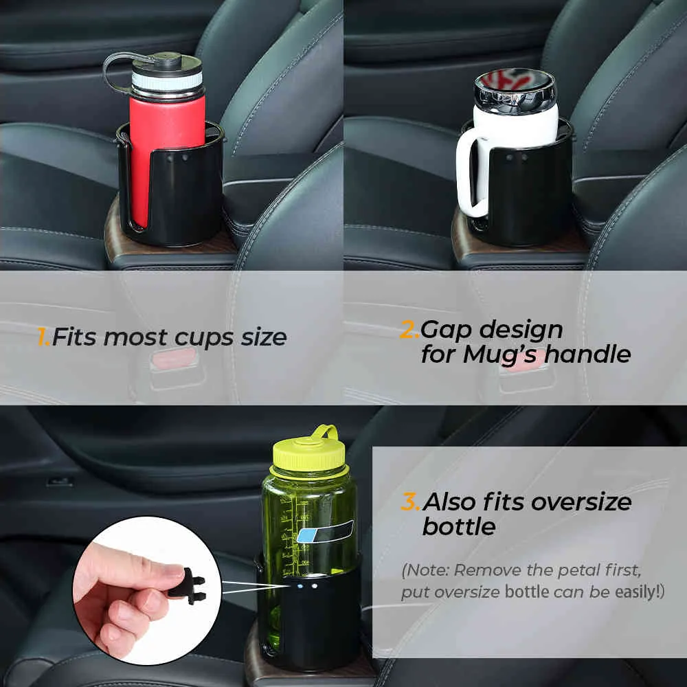 Upgraded Universal Cup Holders Drink Holder Expander Adapter Seat Adjustable with Airbag Anti-shaking Car Accessories