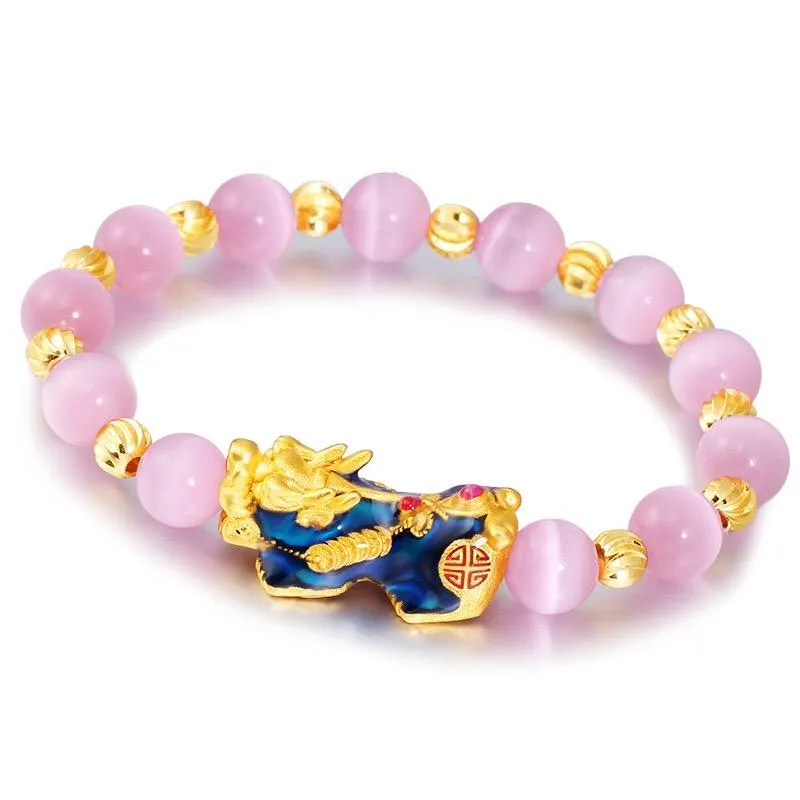 Natuurlijke Kralen Armband Opaal Steen Voor Mannen Vrouwen 10mm Bixie Feng Shui Rijkdom Geluk Sieraden Bijoux Drop Kralen Strands1827