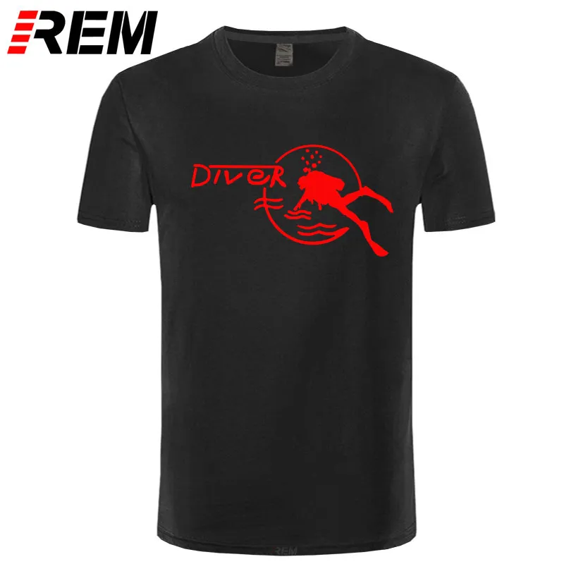 Rem Fashion Cool Men T Shirt Kvinnor Rolig Tshirt Vostok Scuba Dude Anpassad tryckt T-shirt 210324