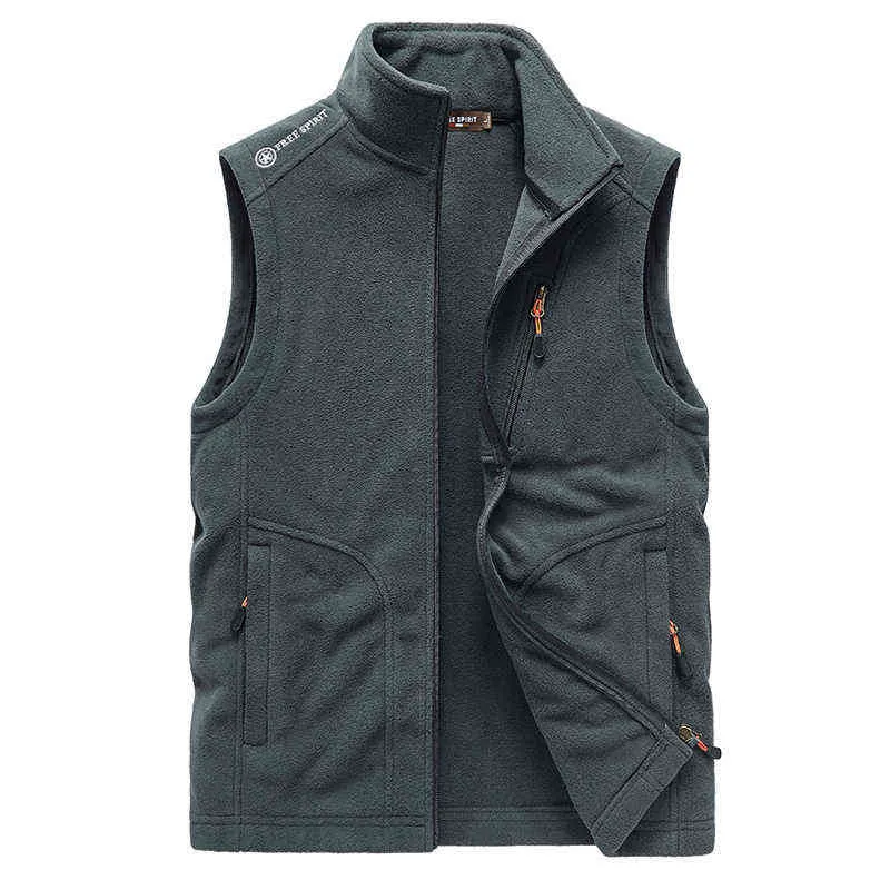 Mannen Warm Fleece Vest Jas Winter Mouwloos Vest Met Capuchon Herfst Mode Casual Vest Jas Mannen 211120