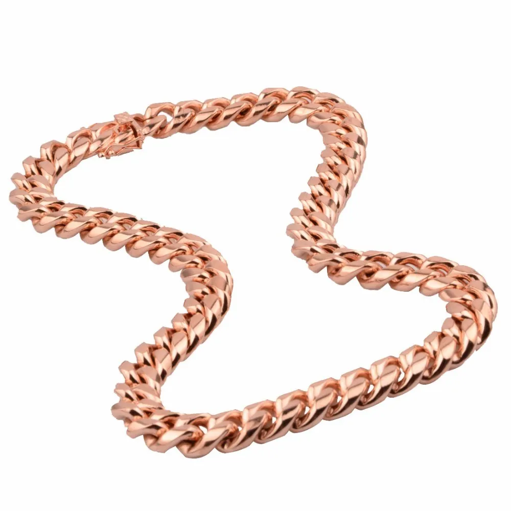 Chic Miami Cuban Chains for Men Hip Hop Gioielli in oro rosa Spesso in acciaio inossidabile in acciaio largo grande regalo di collana grosso 1800