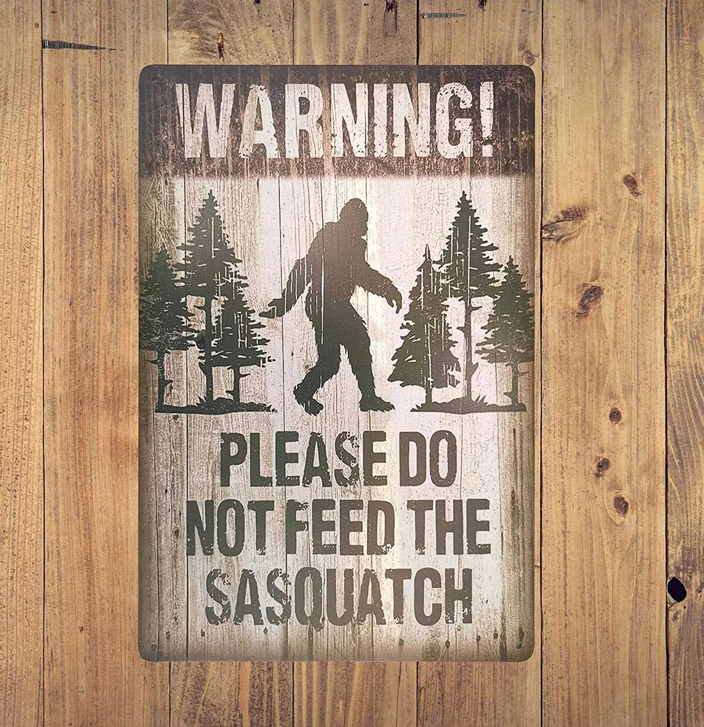 Panneau de signalisation extérieur amusant, veuillez ne pas nourrir le Sasquatch, décor Vintage, 82396369