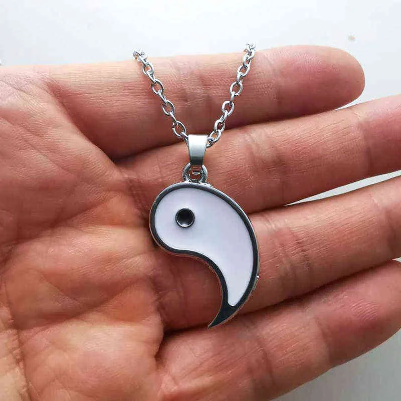 Yin Yang Hanger Ketting Voor Vrouwen Mannen Mode Koppels Bijpassende Choker Beste Vriend Vriendschap Sieraden Gift Kraag Hekserij G1206