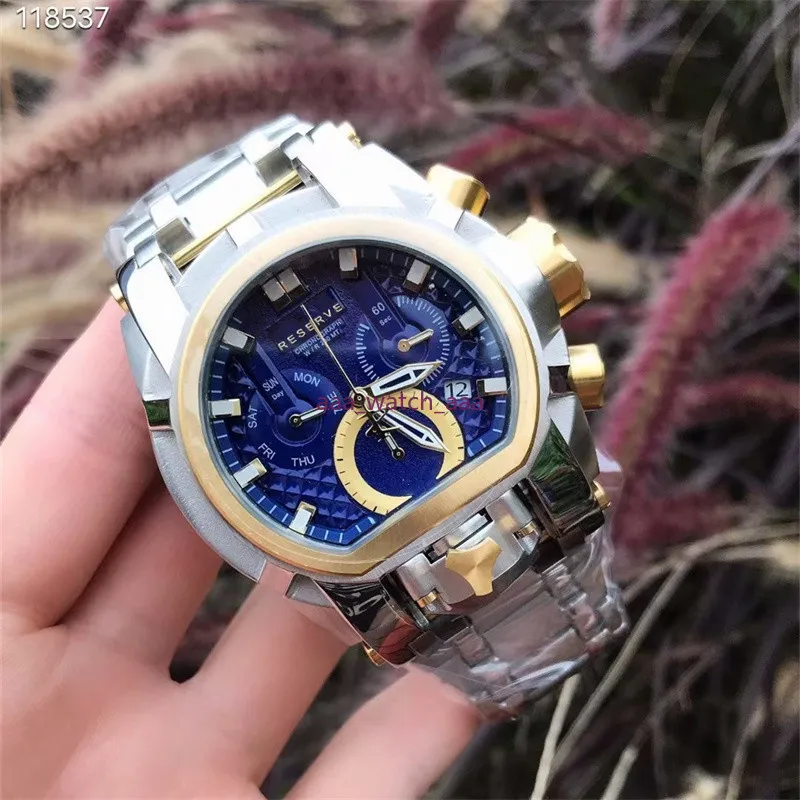 Ongeslagen BOLT ZEUS Heren 52MM roestvrijstalen horloge Topkwaliteit polshorloge Reloj 240S