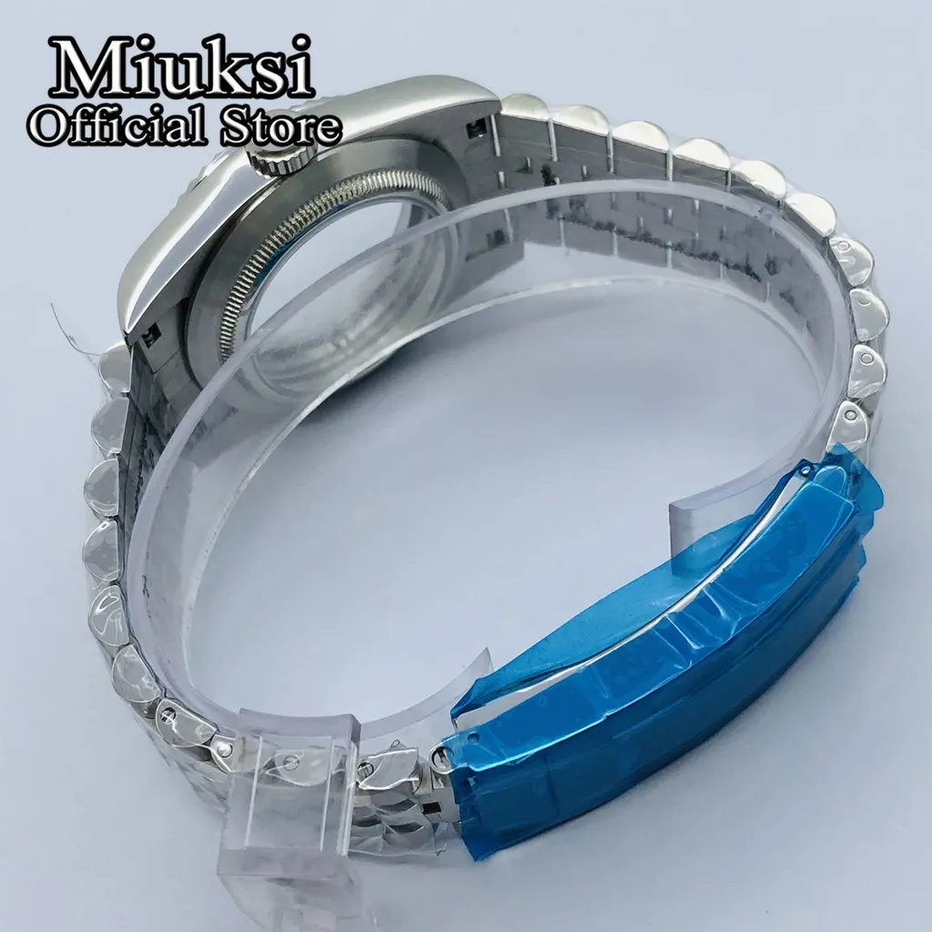 36 mm/40 mm Saphirglasgehäuse, Jubiläumsarmband, passend für NH35 NH36 ETA2836 Mingzhu DG2813 3804 Miyota 8205 8215 821A Uhrwerk