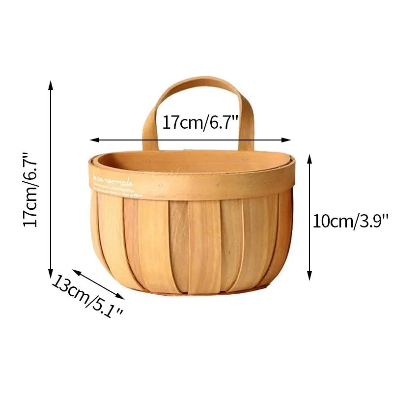 Aufbewahrungskörbe, Holzkorb, gewebt, zum Aufhängen, für Küche, Garten, Wand, Blumen, Obst, Gemüse, Kleinigkeiten, Organizer, Dekoration, 276 m