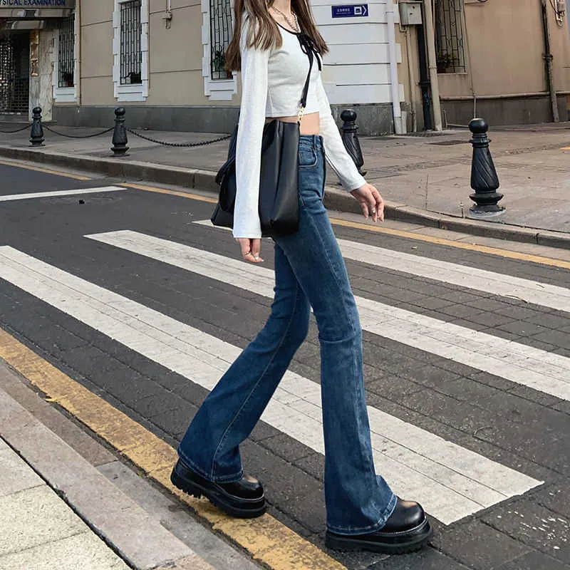 Hoge taille losse comfortabele jeans voor vrouwen wijde been broek elastische mode vriendje stijl denim broek plus size 210708