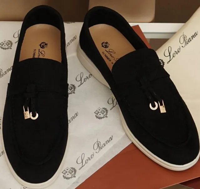 2022 Fashion Women Loafers Chaussures Lady Lazy Business Casual Flat Walk Slipon Trend Suede Leahter Stlye confortable Chaussure Lovers DES4736234
