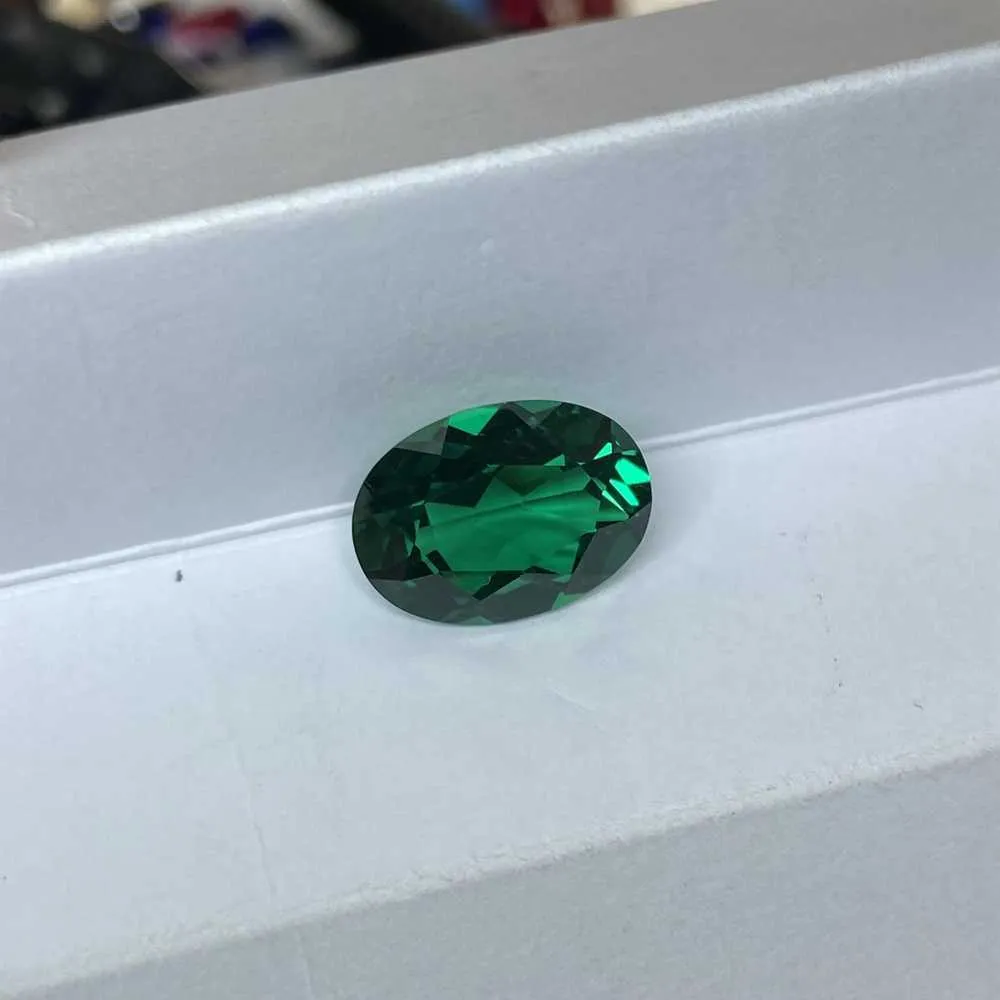 Meisidian 10x14mm 5A Qualité 6 Carats Ovale Cut Lab Vert Émeraude Lâche Pierre Précieuse Pour Anneau H1015