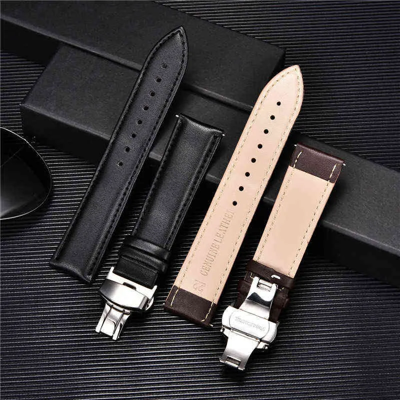 Smooth Vermine Calfskin Leather Watchband 18 mm 20 mm 22 mm 24 mm STACHS AVEC SOLIDE BUSTOYAGE BUCKLE BUCKLE BUSINESS H117504630