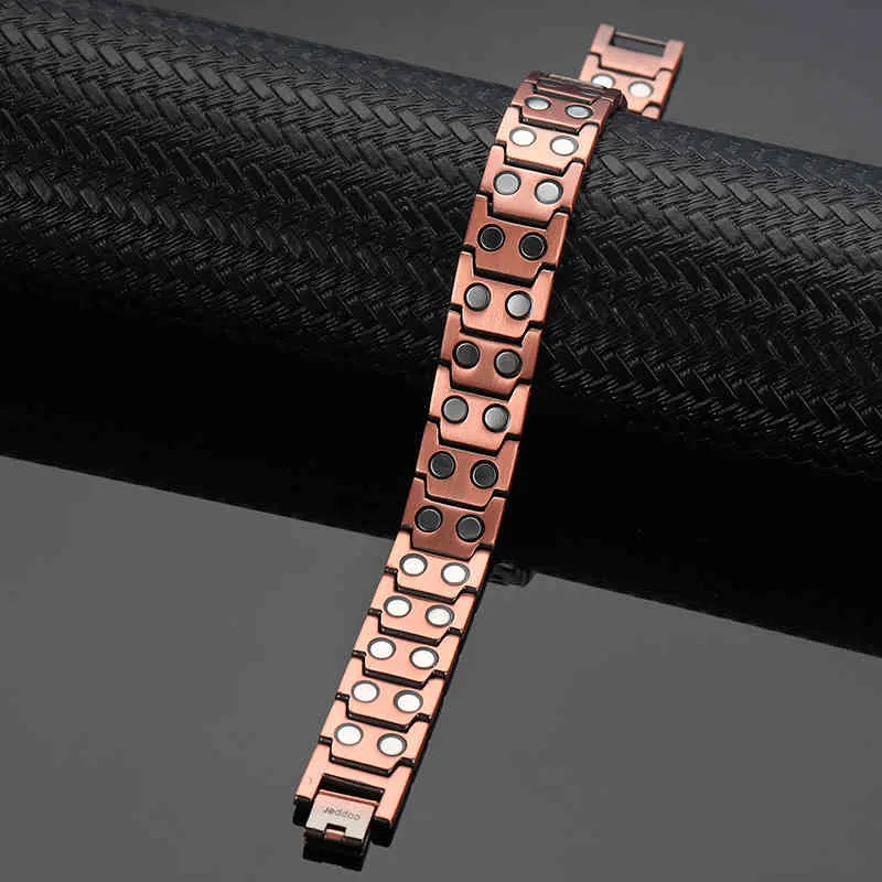 OKTRendy Copper Magneter Armband Bangles Män Armband Metal Healing Magnetic Cross Jesus Kristus Armband Smycken Hela