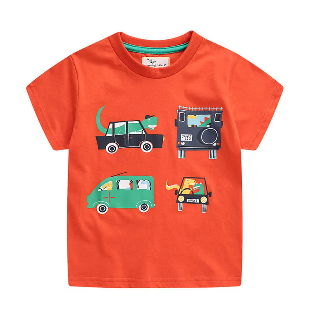 Jumping Meters Arrivée Imprimer Garçons Summer T-shirts Vente Coton Bébé Vêtements Enfants Tees Tops 210529