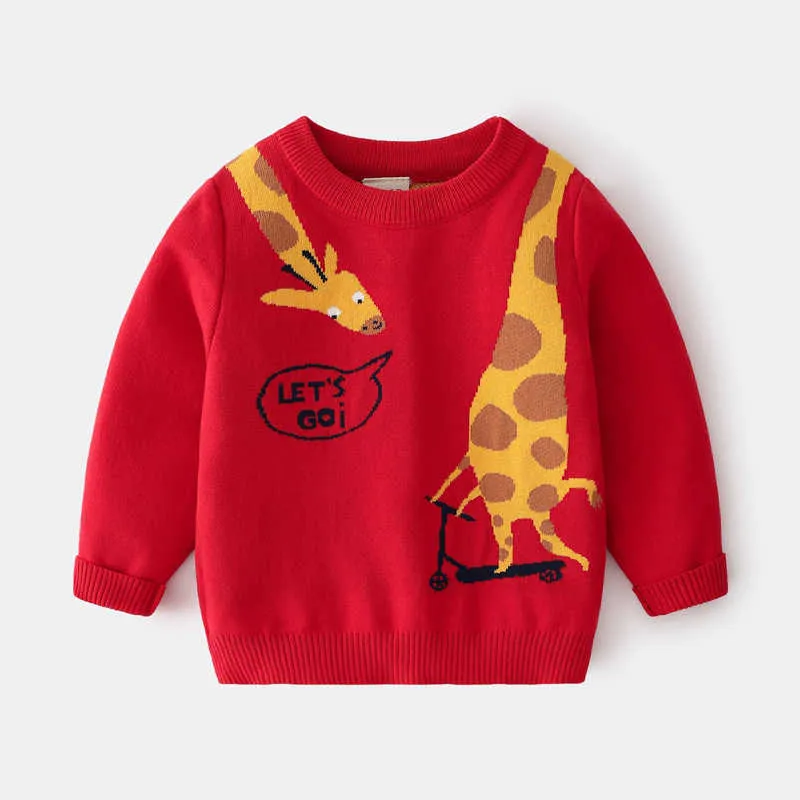 Enfants pull garçons Noël 2021 Nouveau automne en coton tops bébé vêtements caricatures pull en tricot pour garçons vêtements pour enfants y1024