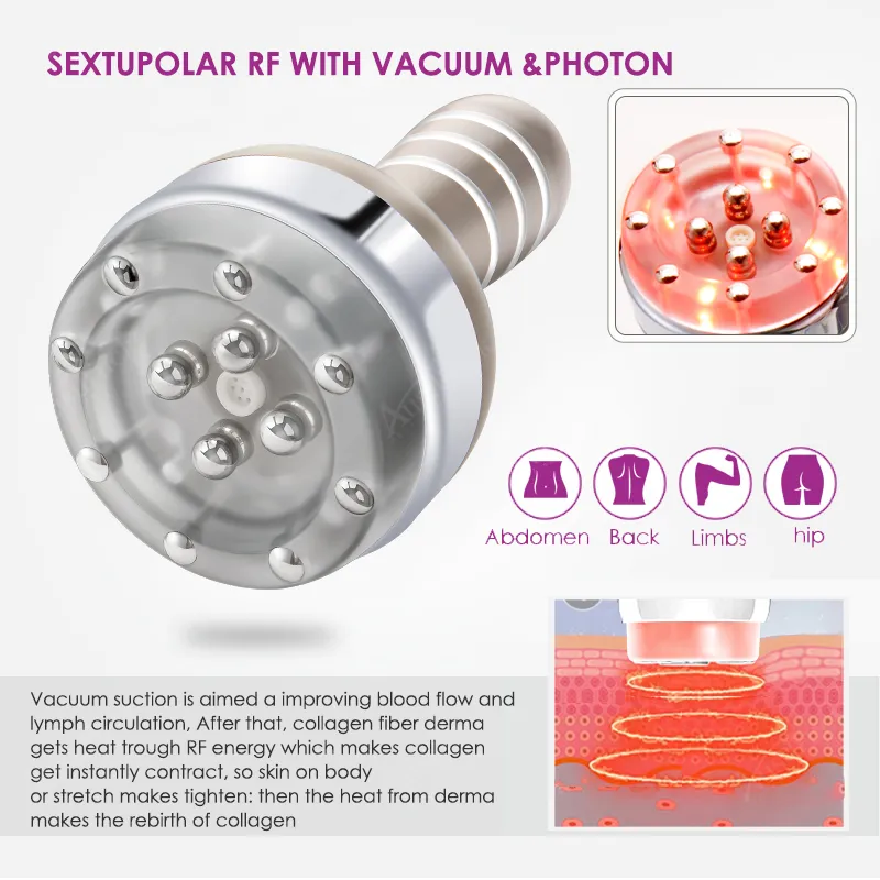 6in1 RF Ultrasonic Slimming Cavitation Vacuum Radio Frequency 40K Liposuction for Spa Fat Burner Weight Loss machine