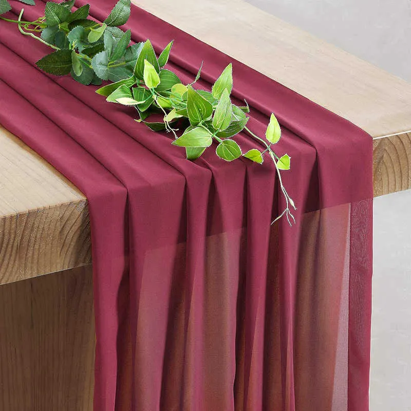 Table de mousseline de mousseline de mousseline Couverture de couleur Solide pour la maison de mariée Banquet Banquet Banque Catering El Décor 210628