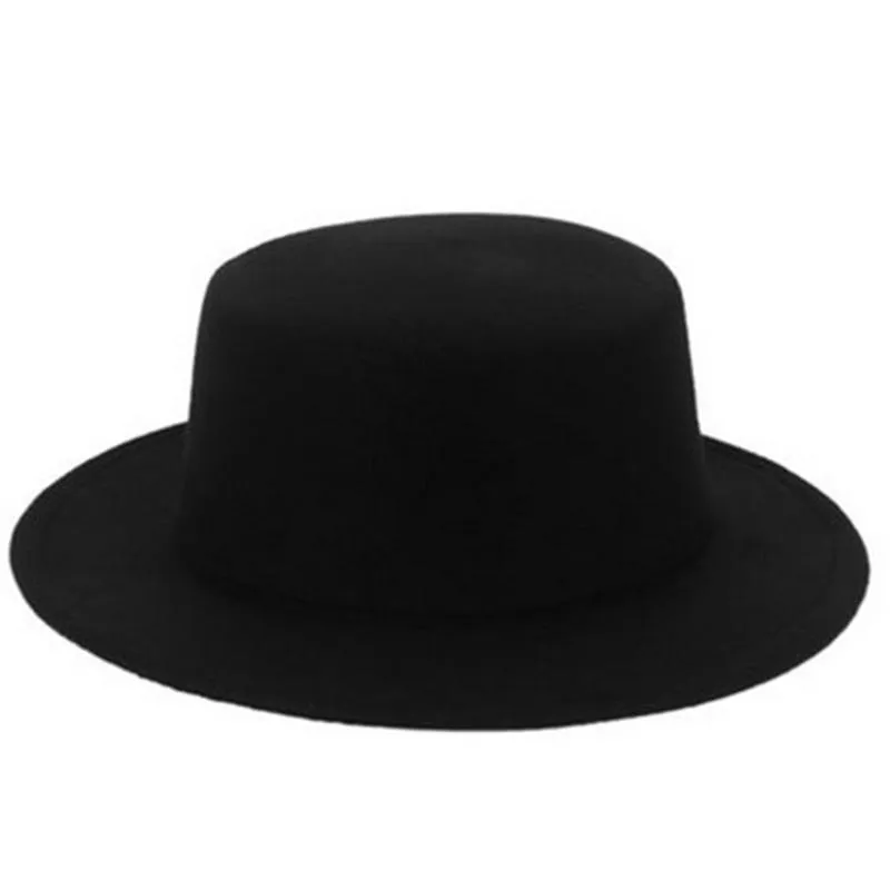 Шляпы, шарфы перчатки наборы моды ретро мужские женские широкопопученные шерстяные шерстяные шляпы тарелка джазовая коническая шапка