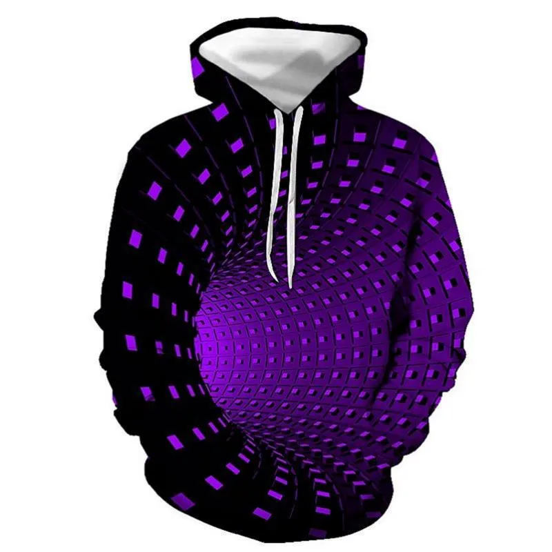 Fashion Design 3D Large Sweater Vortex Print Felpe con cappuccio a maniche lunghe Abbigliamento sportivo da uomo Felpa con cappuccio tutti i giorni