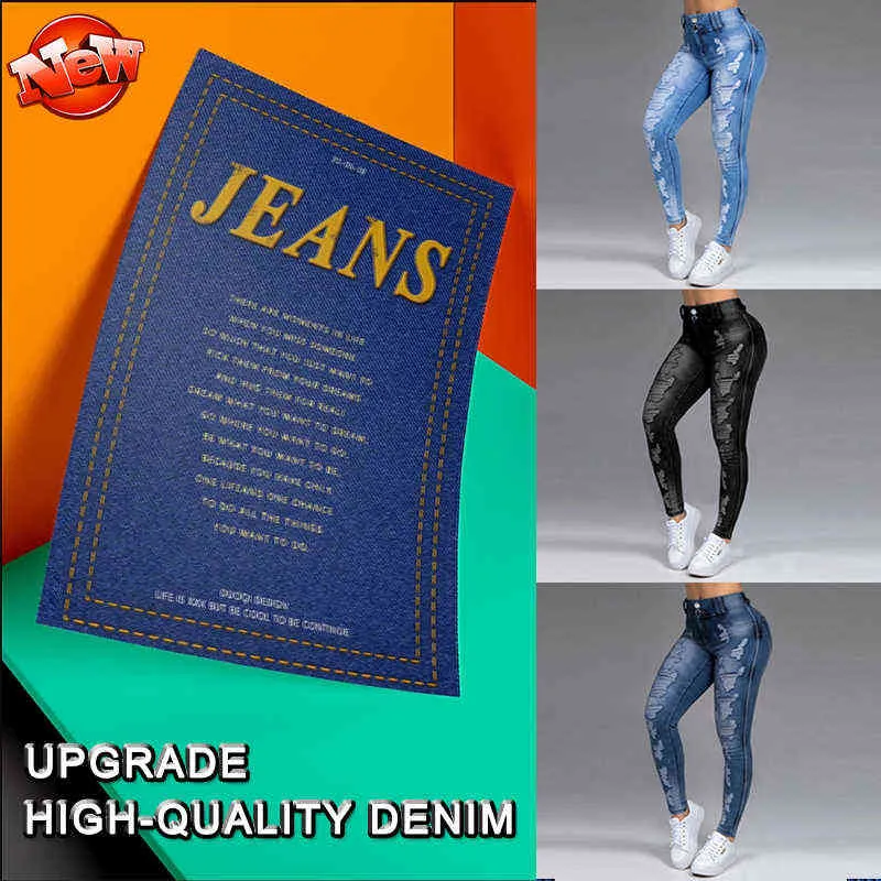 Damen Jeans Stretch Ripped Skinny Black Denim Jean Sexy Mutter Frau Frau Büro Mode Trendy Y2K Hohe Taille Bleistifthose 211129