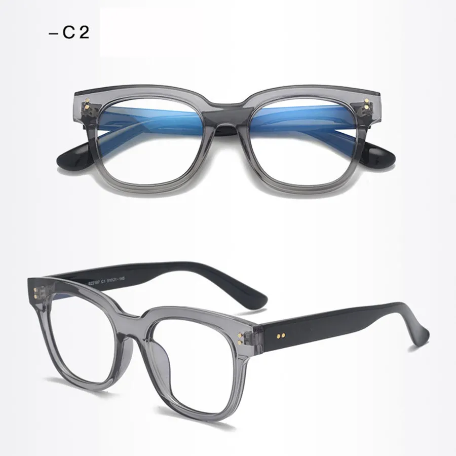 Vintage lunettes cadre hommes femmes épais carré lunettes transparentes lunettes teinte claire lentille personnalisée lentille asphérique pochromique P265y