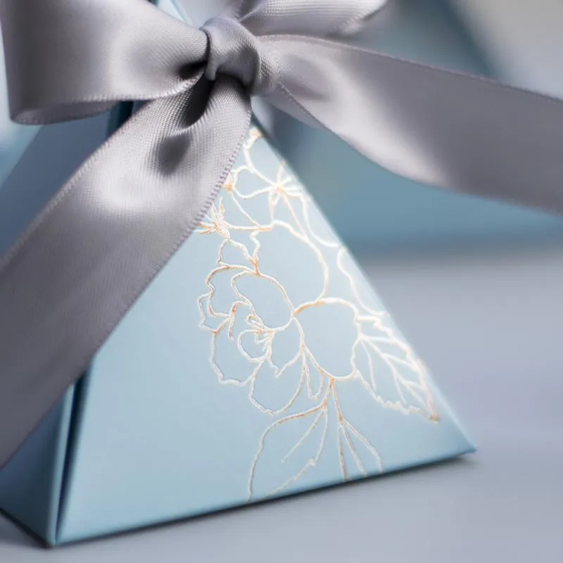 20 50 100 Stück blaues Dreieck Pralinenschachtel für Hochzeit, Gastgeschenke, Geschenke, Papier, Babyparty, Dekoration, Geschenkpapier272N