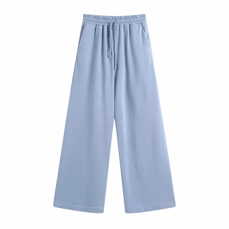 Casual Woman Loose Soft Elastic Waist Sport Pants Spring Fashion Ladies Wide Leg Jog Girls Chic Basic 210515