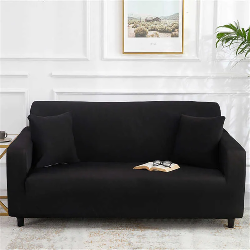 Housse de canapé élastique de couleur unie extensible tout compris s pour salon canapé chaise meubles protecteur housse 211116