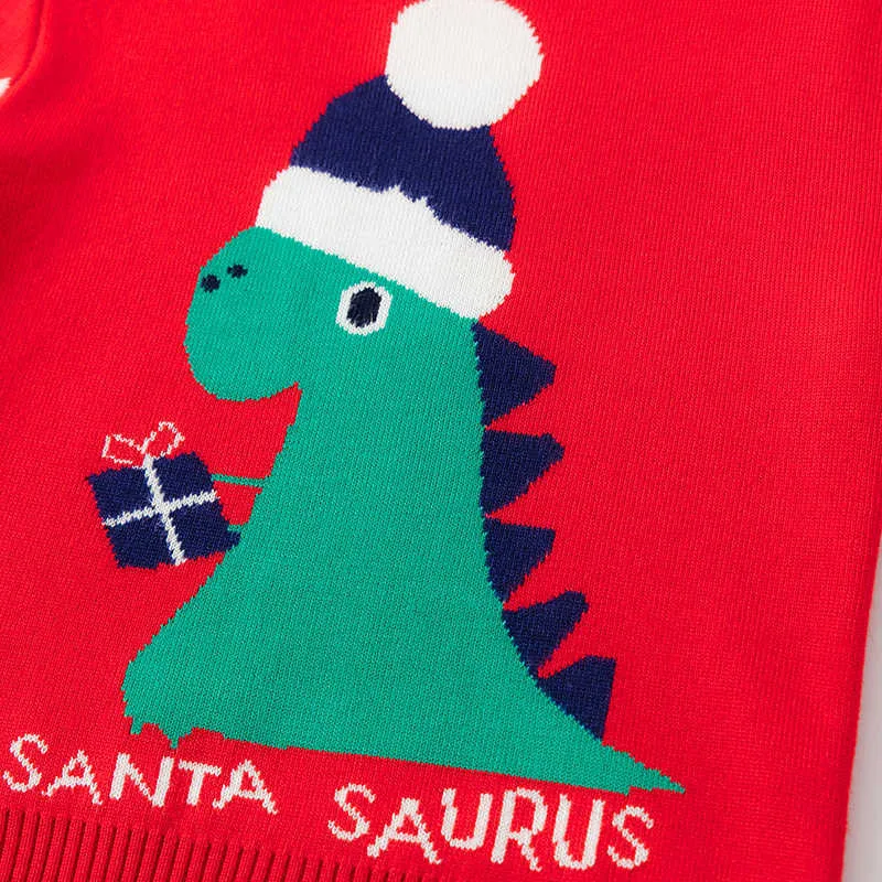 Noël dinosaure nouvelles filles garçons chandails bébé hiver chaud à manches longues hauts garçons filles vêtements fête enfants pull en tricot unisexe Y1024