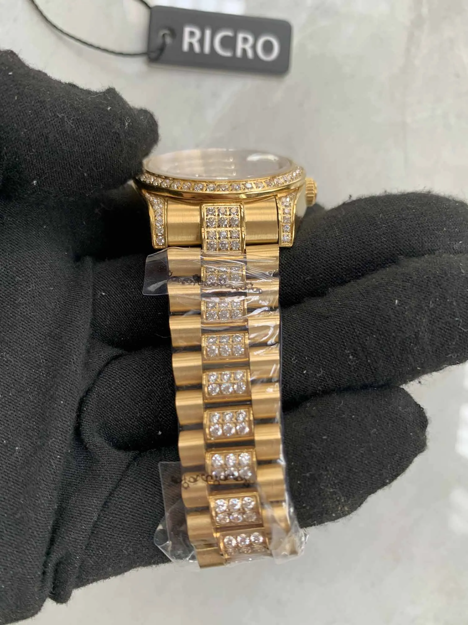 Master Watch Luksusowe i szlachetne złote diamentowe tarczę 36 mm szafirowe szklane automatyczne ruch mechaniczny cały detaliczny 231R