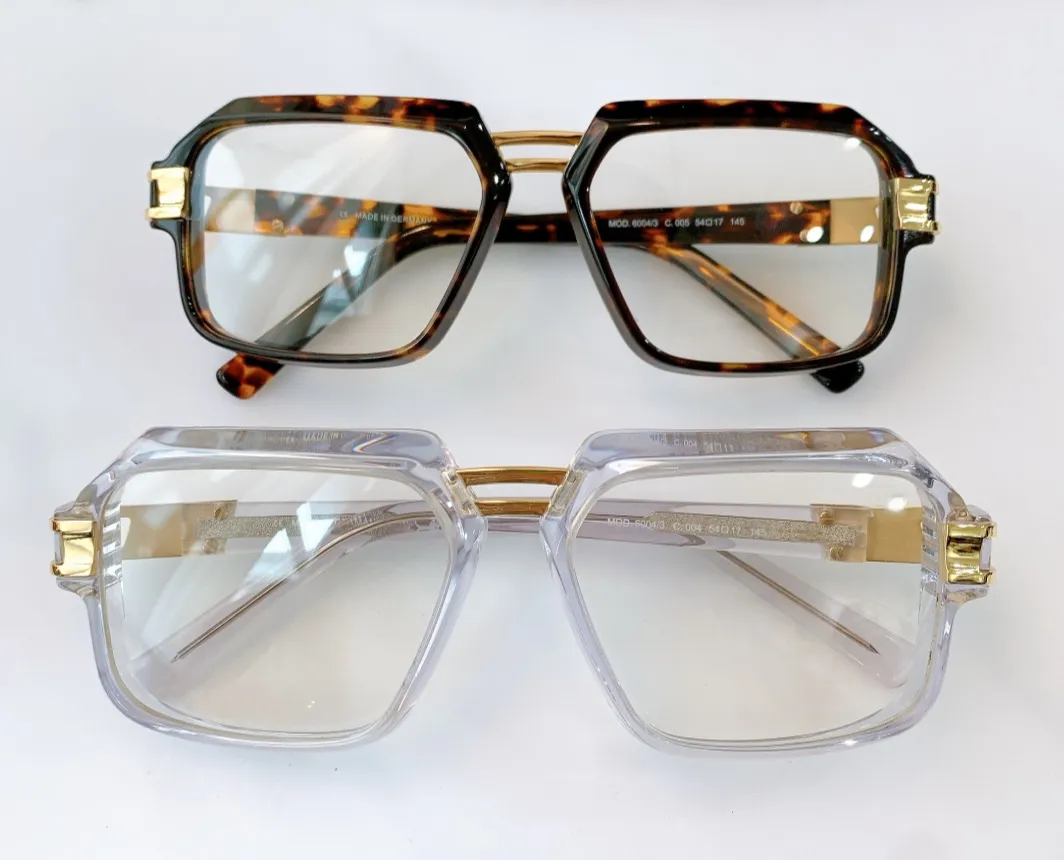 Legends 6004 óculos de armação óculos vintage preto ouro piloto quadrado quadro óculos moda masculina óculos de sol quadros com box233c