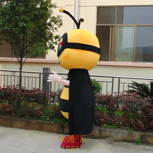 Mascot kostymer gul svart humla bi maskot kostym maskotte bi honungbee maskot kostym passar halloween festklänning kläder
