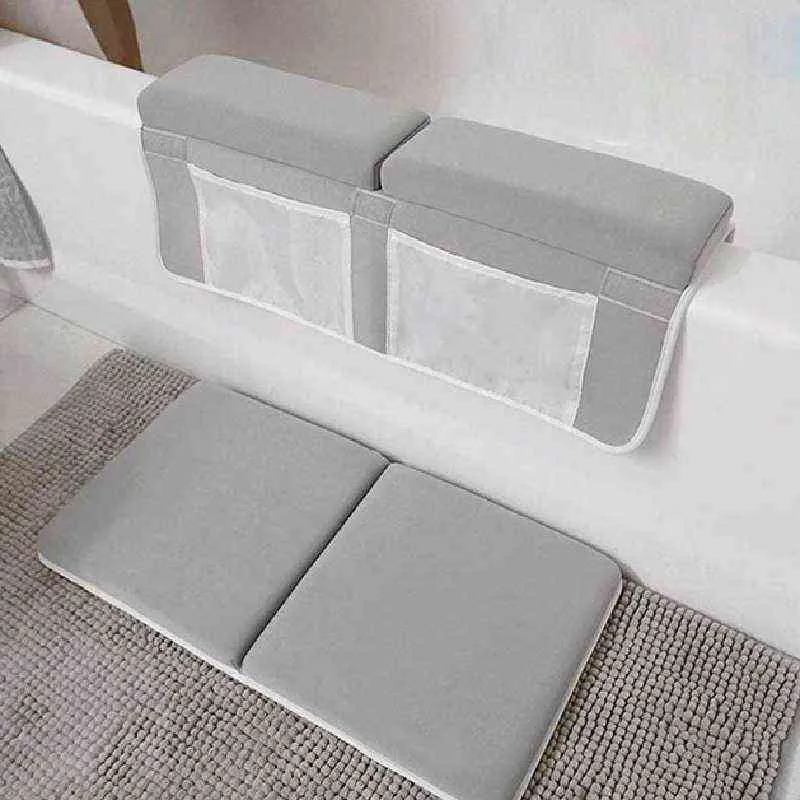 Tapis de bain pour enfants Bain Kneeler Rest Pad Set Coude Support Genou Genou Baignoire Bras 211109