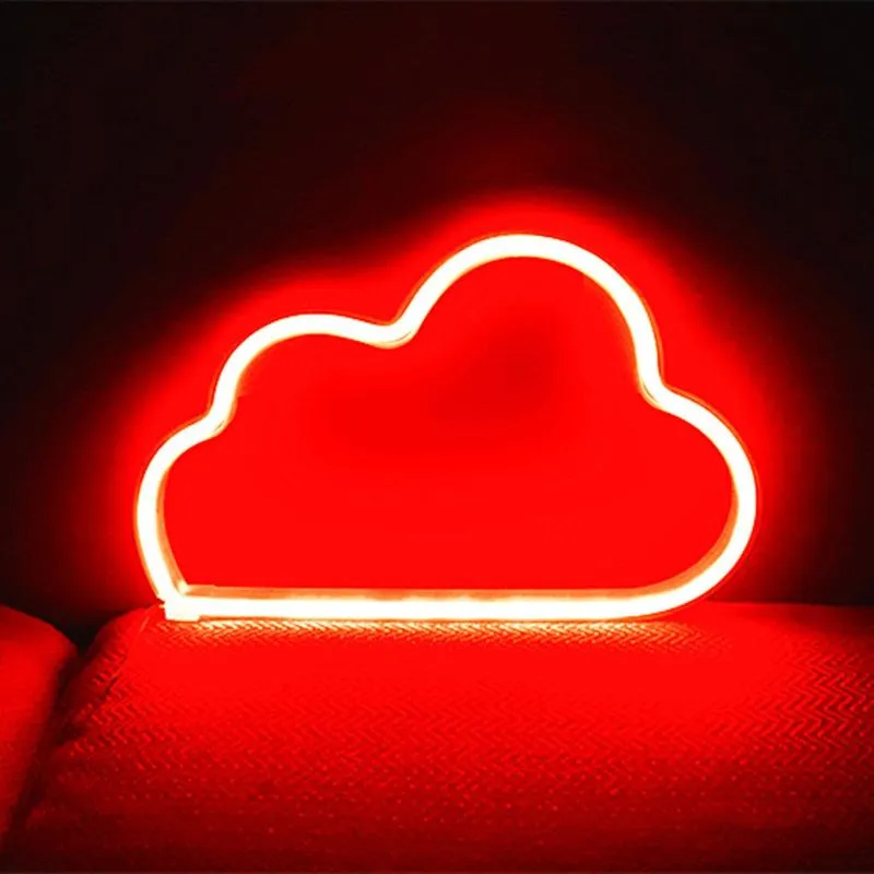 Cloud Design Insegna al neon Luce notturna Arte Luci decorative Lampada da parete in plastica bambini Baby Room Illuminazione natalizia Festa di Natale LED Stri251y