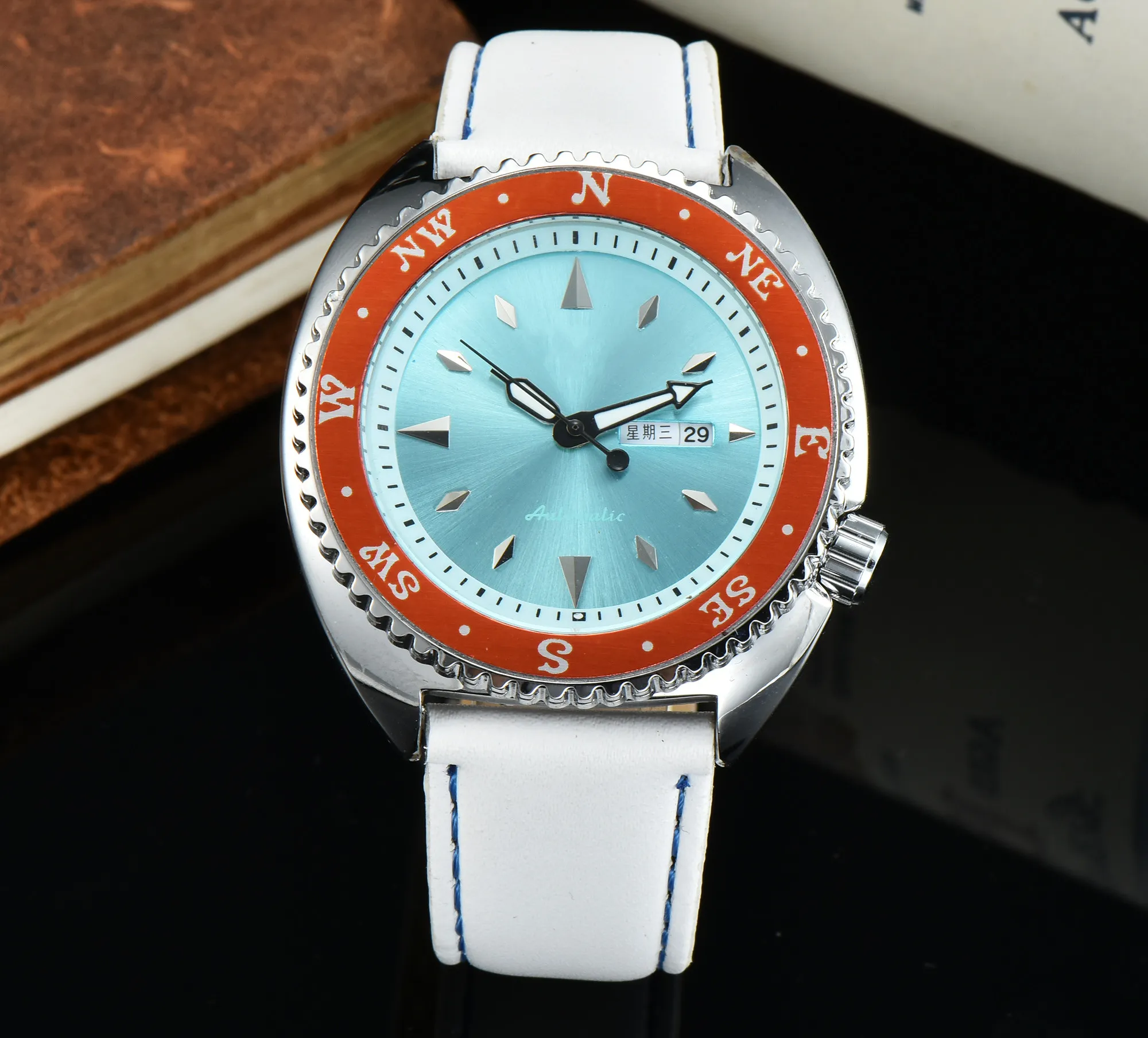 Orologio da uomo al quarzo funzionante a tre punti, orologi di lusso con cinturino in pelle con doppio calendario, marchio giapponese, moda di alta qualità, Me309z
