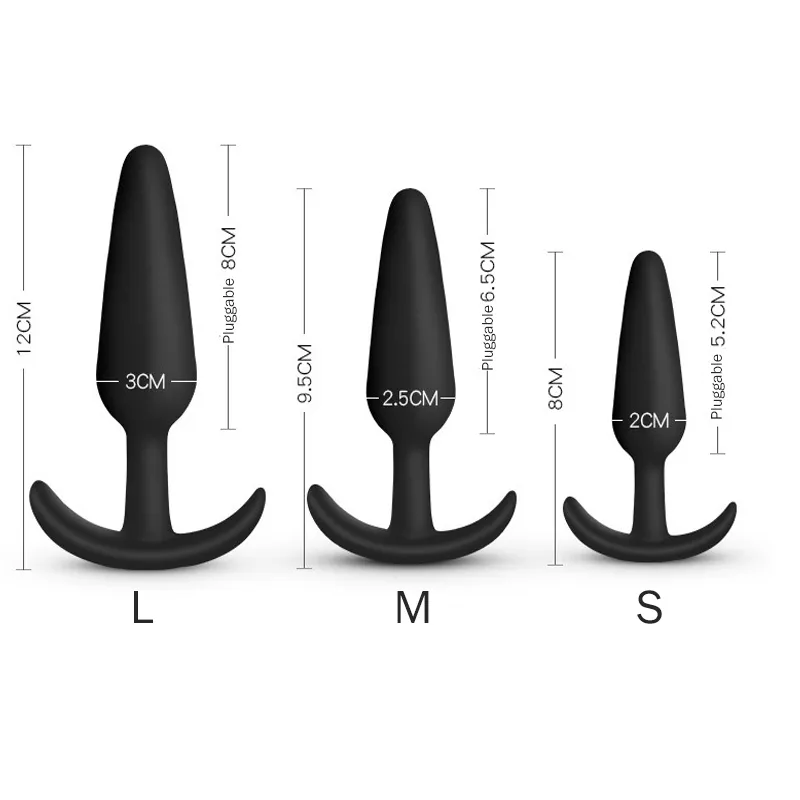 Massage 100 Safe Silicone Dildo Anal Plugs Butt Plug unisex Sexig propp 3 olika storlek Vuxna sexleksaker för Menwomen Trainer MA4104063