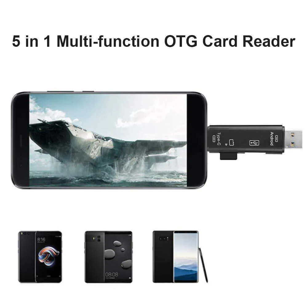 5 в 1 1 в USB3.1 Card Reader портативный USB Type-C 3.1 Micro USB внешний Micro Memory Card SD-карта Reader TF Micro SD OTG адаптер